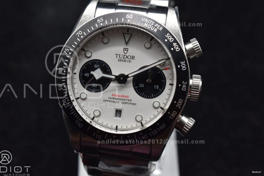 Bay 1:1 Black TWS Bracelet Dial SS A7750 White Chrono on Best Edition SS 1126